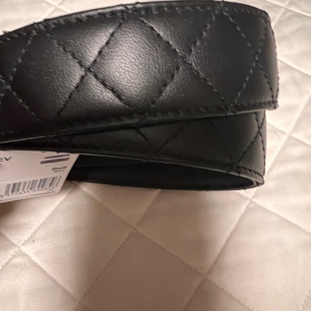 CHANEL ❤️‍🔥BLACK QUILTED NEW CC LOGO GOLD BUCKLE BELT size 85 - Picture 10 of 13